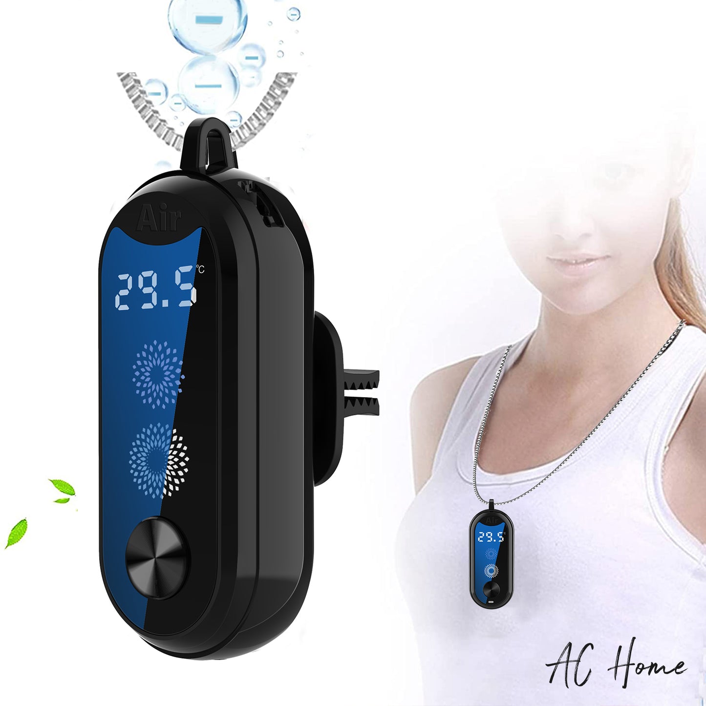Portable Adjustable Negative Ion Neck Travel Air Cleaner Anion Wearable Ionizer Portable Personal Mini Necklace  Air Purifier -Perfect for Your Health