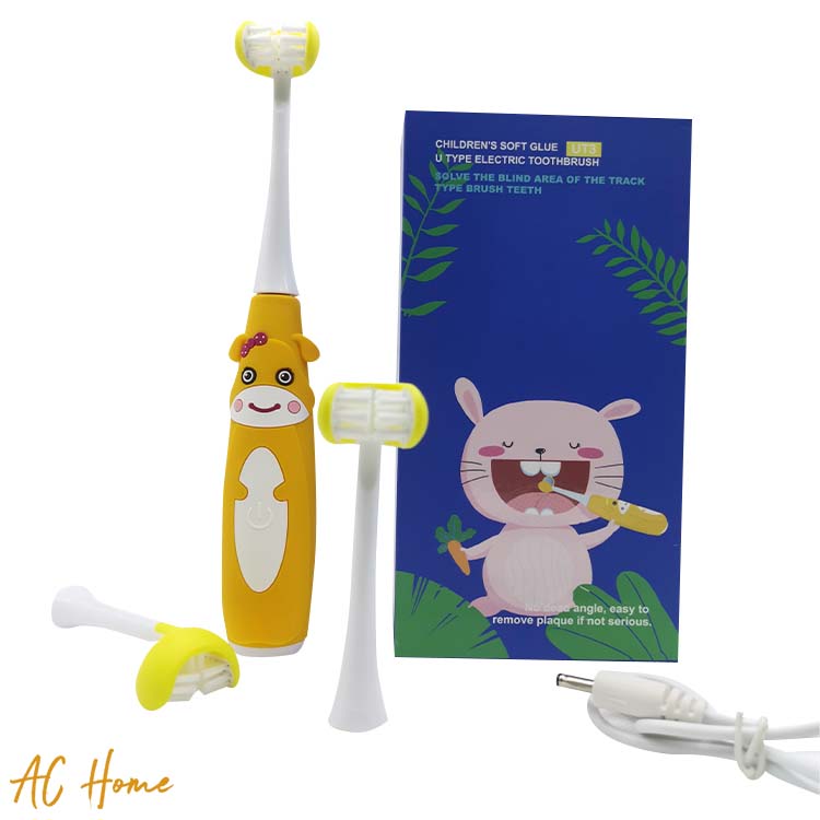 Waterproof Automatic 360 Degree 3-sided Baby Electric Toothbrush