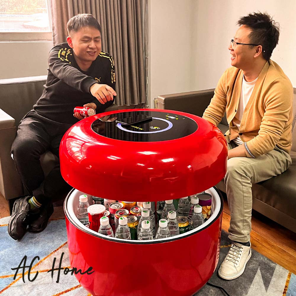 LED Illuminated Electric Rapid Refrigeration Beverage Coolers And Wine Bottle Cabinet Cooler Coffee Table with Music Speaker