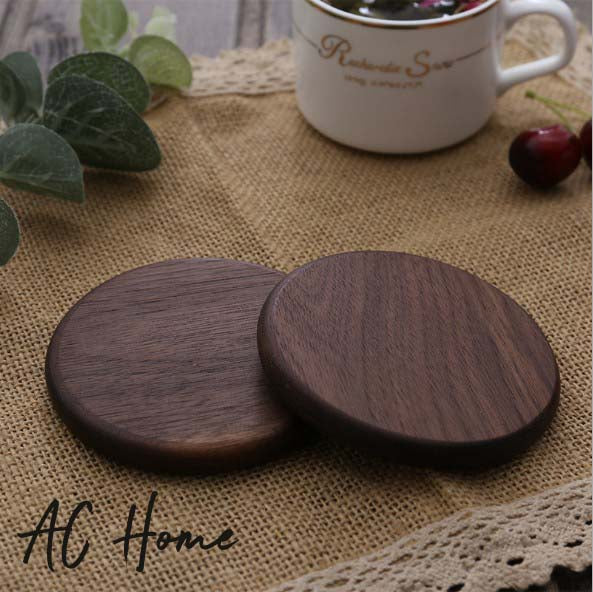 Table Decoration Accessories Classic Type for Drink, Walnut Wooden Coaster Beach Coaster