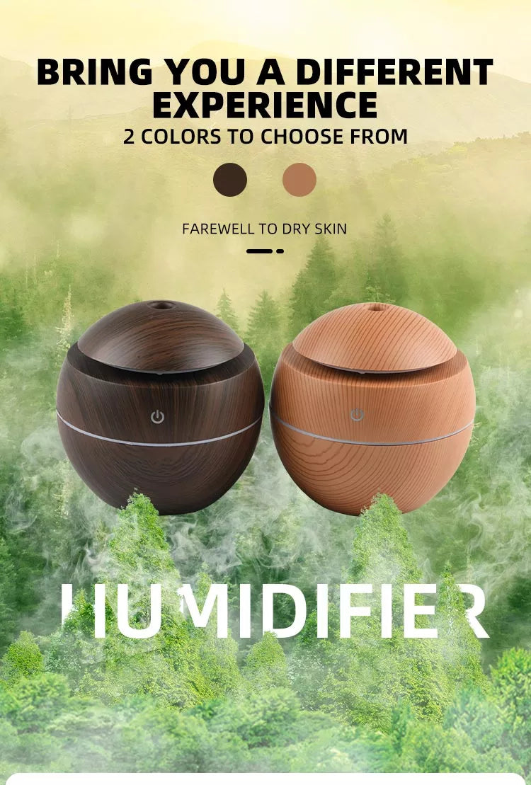 Ultrasound Mini Air Humidifier Aroma Diffuser Led Light Diffuser Portable Air Humidifier