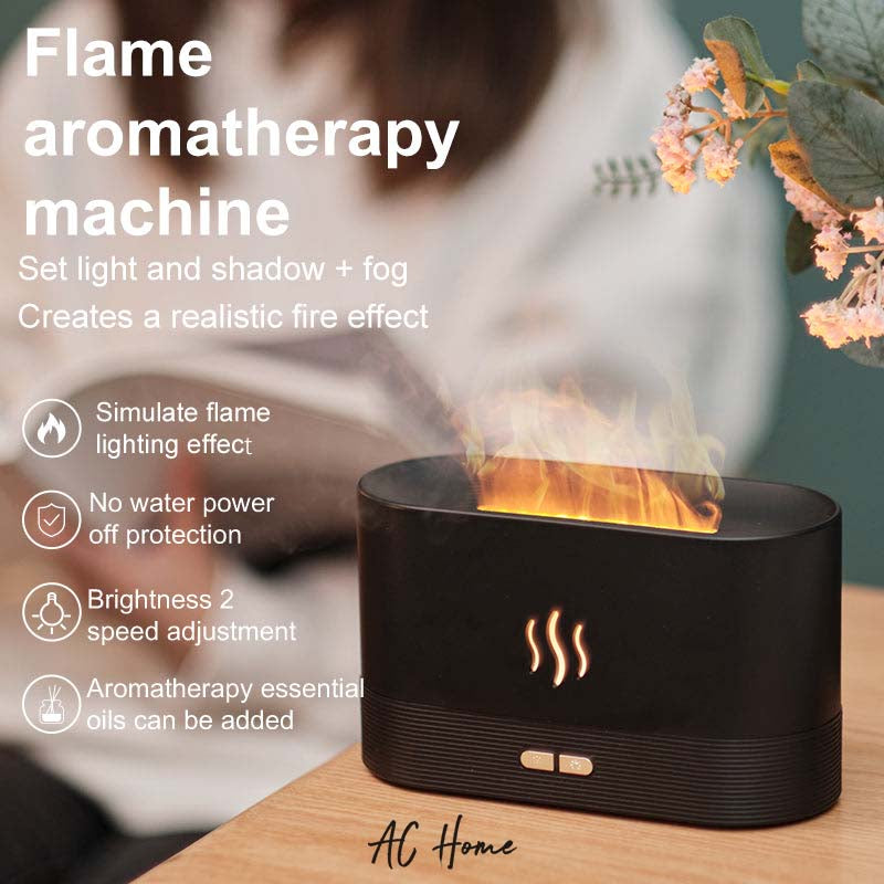 New Design Humificador Ultrasonic Humidifier Flame USB Tabletop Humidifier Mist Oil Diffuser Aroma