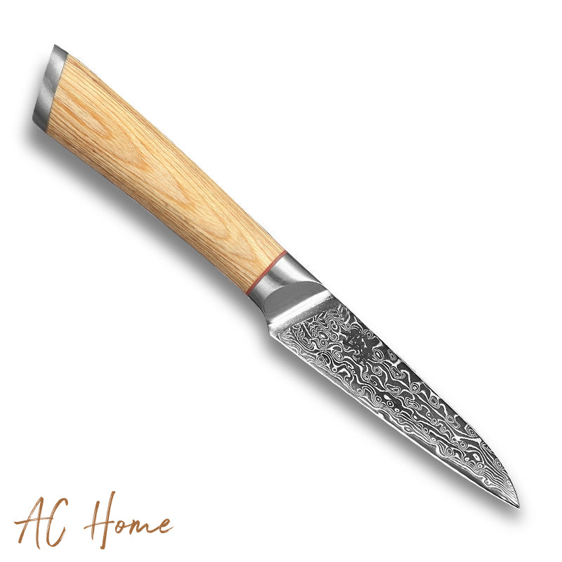 67 layers V gold Damascus Pattern and Steel Chef Knife Set
