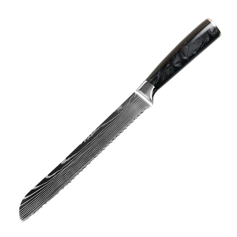 7Cr17MoV High Carbon Stainless Steel Handmade Forged Black Resin Handle for All Purpose Cutting Carving Paring Kitchen Chef Knife